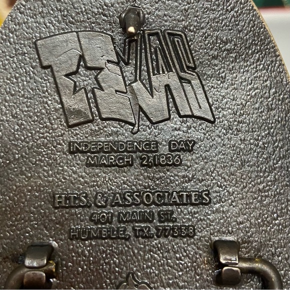 TEXAS 150th Anniversary Sesquicentennial Solid Brass Collector Belt Buckle EUC - Picture 4 of 9